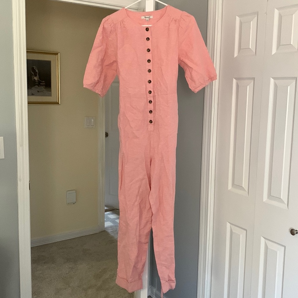 Madewell pink jumpsuit